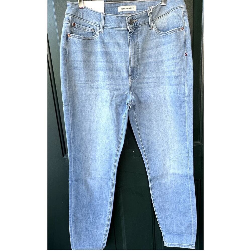 NWT Warp + Weft High Rise Skinny Jeans in Chambray Sz 14 32 Casual Stretchy